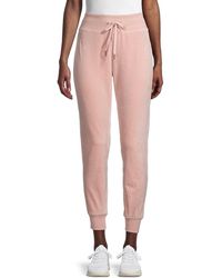 Calvin Klein Velour High-waisted Sweatpants - Pink