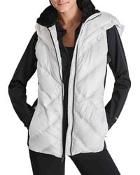 DKNY - Faux Fur Quilted Hooded Vest - Lyst