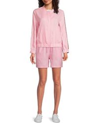 Saks Fifth Avenue - 100% Linen Sequin Stripe Bomber Jacket - Lyst
