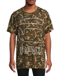 G-Star - Logo Camo T Shirt - Lyst