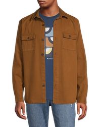 Ben Sherman Chest Pocket Shirt Jacket - Brown