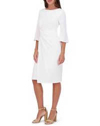 Kensie - Knot Front Sheath Midi Dress - Lyst