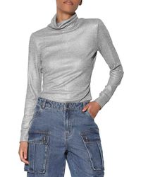 Walter Baker - Evanna Ribbed Metallic Silk Blend Top - Lyst