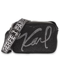 Karl Lagerfeld - Maybelle Signature Rhinestone Camera Bag - Lyst