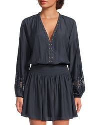 Ramy Brook - Vaira Lace Smocked Mini Dress - Lyst