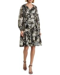 Kobi Halperin - Jenson Metallic Floral Knee-Length Dress - Lyst