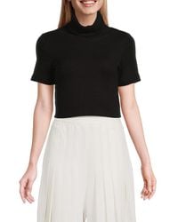 AREA STARS - Anne Cropped Turtleneck Sweater Top - Lyst