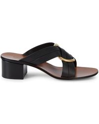 Chloé Rony Leather Sandals - Black