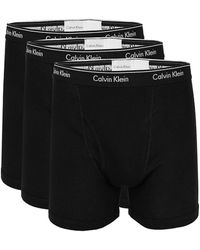 Calvin Klein 3-pack Cotton Boxer Briefs - Black