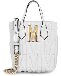Moschino - Quilted Monogram Leather Shoulder Bag - Lyst