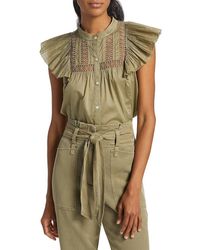 Rails - Louella Ruffled Cotton Button-Front Shirt - Lyst