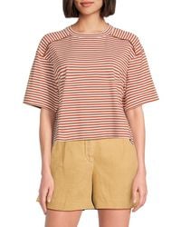 Brunello Cucinelli - Striped Cotton Crewneck Short-Sleeve T-Shirt - Lyst