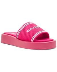 Karl Lagerfeld - Ohare 30Mm Logo Wedge Heel Sandals - Lyst