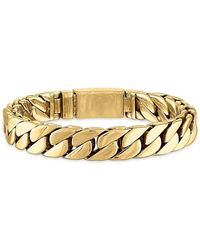 Esquire - Gold Ion Plated Stainless Steel Curb Link Chain Bracelet - Lyst
