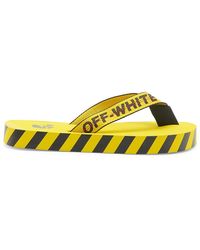 Off-White c/o Virgil Abloh Industrial Logo Flip Flops - Yellow