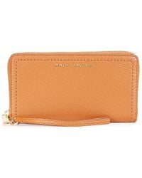 Marc Jacobs - Logo Leather Zip Around Wallet - Lyst