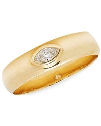 Luv Aj - 14K Goldplated & Marquise Crystal Band Ring - Lyst