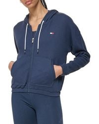 Tommy Hilfiger - Waffle Front Zip Hoodie - Lyst