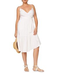 Marissa Webb Striped Asymmetric Midi Dress - White