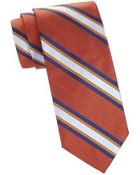 Brooks Brothers Stripe Silk Tie - Orange