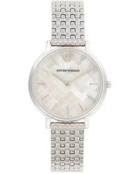 Emporio Armani 32mm Stainless Steel & Mother Of Pearl Bracelet Watch - White