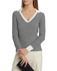 Tahari - The Carlotta Open Collar Sweater - Lyst