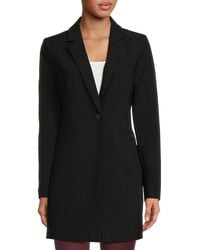 DKNY - Single Breasted Long Blazer - Lyst