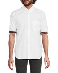 McQueen - Logo Tape Cotton Button-Down Shirt - Lyst