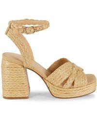 Marc Fisher - Janie 100Mm Woven Raffia Sandals - Lyst