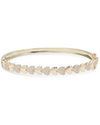 Saks Fifth Avenue - 14k Yellow Gold & 0.51 Tcw Diamond Heart Bangle Bracelet - Lyst