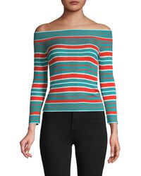 Fendi Striped Cropped Silk Sweater - Multicolor