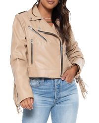 Blue Revival - Revival The Way She Moves Fringe Faux Leather Cropped Jacket - Lyst