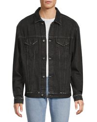 Marcelo Burlon - Tempera Cross Graphic Cotton Denim Jacket - Lyst