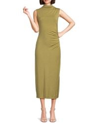 Vince - Ruched Midi Dress - Lyst