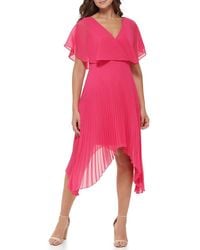 Kensie - High Low Pleated Midi-Dress - Lyst
