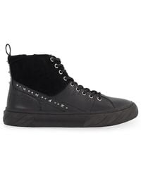 Karl Lagerfeld - High Top Studded Zip Sneakers - Lyst