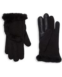 UGG - Shearling Lined, Suede & Leather Gloves - Lyst