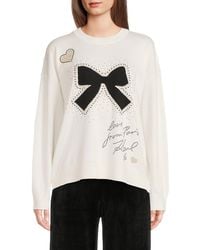 Karl Lagerfeld - Bow & Embellished Soft-Weight Sweater - Lyst