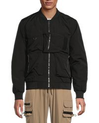 American Stitch Bomber Jacket in Black for Men Lyst Canada