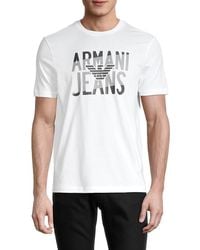 Armani Jeans Men's Logo Graphic T-shirt - White - Size L