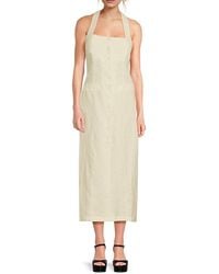 Saks Fifth Avenue - Halter 100% Linen Midi-Dress - Lyst