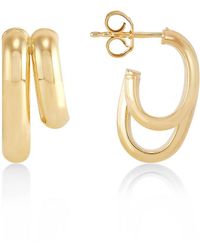 Saks Fifth Avenue - 14K Double Graduated Three-Quarter Tube Hoop Earrings - Lyst
