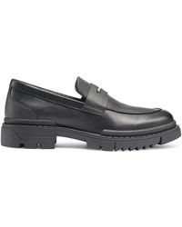 Karl Lagerfeld - Logo Leather Penny Loafers - Lyst