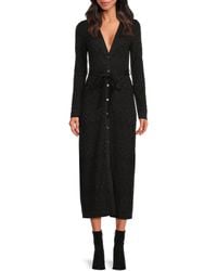 Missoni - Button-Front Metallic-Blend Knit Midi-Dress - Lyst