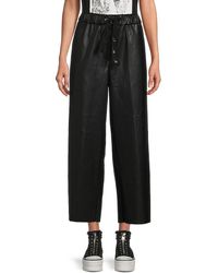 DKNY - Butter Faux Leather Cropped Pants - Lyst