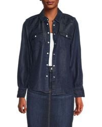 7 For All Mankind - Washed Long Sleeves Denim Shirt - Lyst