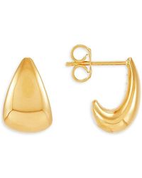 Saks Fifth Avenue - 14k Yellow Gold J Half Hoop Earrings - Lyst