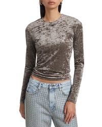 FRAME - Velvet Long Sleeve Top - Lyst