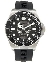 Philipp Plein - The Skull Diver 44mm Ip Black Stainless Steel Case & Silicone Strap Watch - Lyst