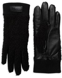 UGG - Faux Fur-Lined Leather Gloves - Lyst